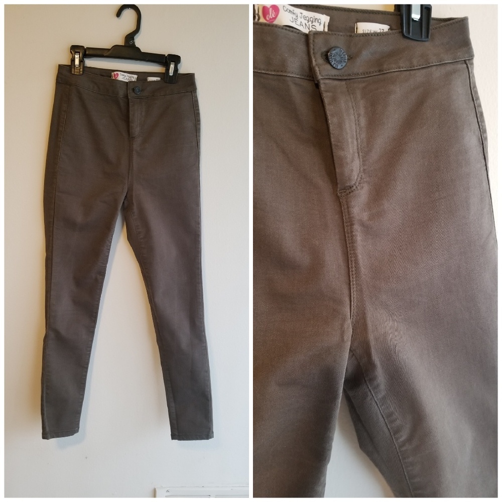 High waist green pants